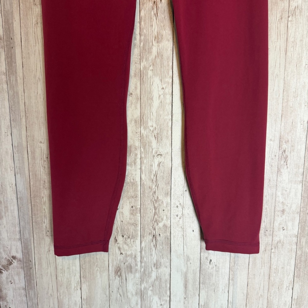 Yogalicious Lux High-Rise Crop Burgundy Red Leggings - Picture 2 of 4